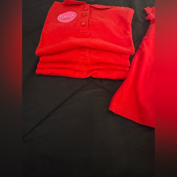 Set of 5 Red Short Sleeve Uniform Polos - Picture 2 of 5
